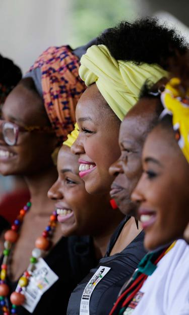 Women smiling